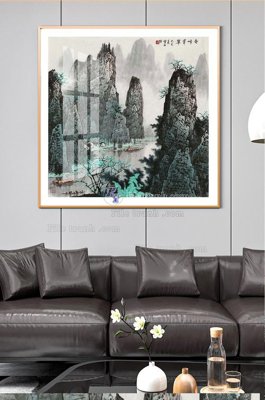 File gốc File tranh hiện đại pha lê gương KF100746 (in lụa) tranh phong thủy