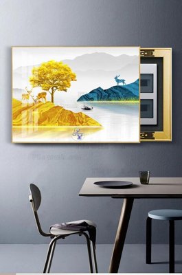 File tranh File tranh hiện đại pha lê gương KF100795 (gốc) phong cách tối giản