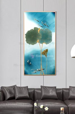 File tranh File tranh hiện đại pha lê gương KF100932 (ảnh gốc) in trần nhà