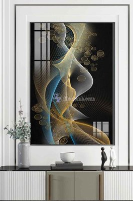 Download file gốc File tranh hiện đại pha lê gương KF101112 (in lụa) hoa lá