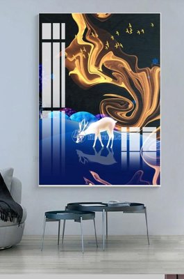 File tranh File tranh hiện đại pha lê gương KF101229 (gốc) phong cách tối giản