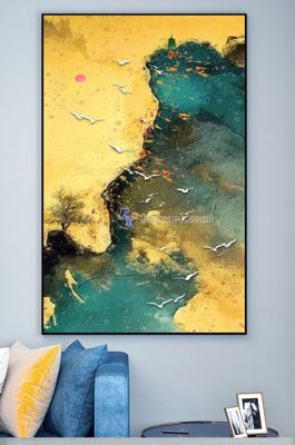 File gốc File tranh hiện đại pha lê gương KF101337 (in lụa) trang trí tường