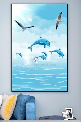 File gốc File tranh hiện đại pha lê gương KF101377 (in lụa) tranh thuận buồm