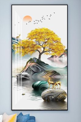 File gốc File tranh hiện đại pha lê gương KF101864 (in lụa) tranh phong thủy