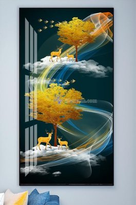 File in ấn File tranh hiện đại pha lê gương KF101941 (bản gốc) sắc nét