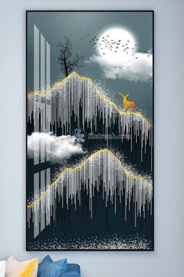 File gốc File tranh hiện đại pha lê gương KF102095 (in tráng gương) sang trọng