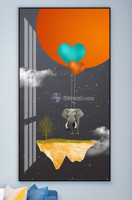 File tranh File tranh hiện đại pha lê gương KF102233 (gốc) chủ đề trừu tượng