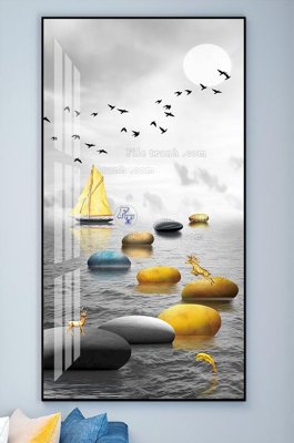 File gốc File tranh hiện đại pha lê gương KF102244 (in mica) làm bảng hiệu