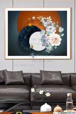 File gốc File tranh hiện đại pha lê gương KF102782 (in mica) làm bảng hiệu