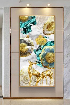 File tranh File tranh hiện đại pha lê gương KF102824 (gốc) chủ đề thành phố