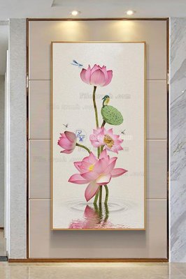 File gốc File tranh hiện đại pha lê gương KF103181 (in lụa) tranh phong thủy