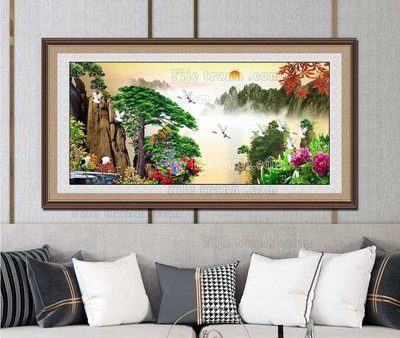 File PSD File tranh hiện đại pha lê gương KF103305 (gốc) tách lớp chi tiết