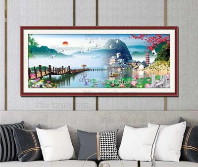 File tranh File tranh hiện đại pha lê gương KF103313 (gốc) chủ đề thành phố