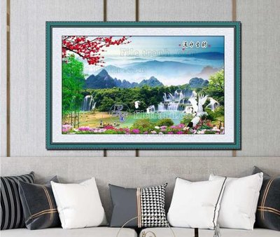 File gốc in tráng gương File tranh hiện đại pha lê gương KF103320 chi tiết