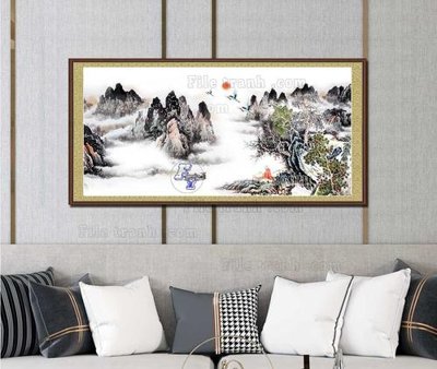 File in trần File tranh hiện đại pha lê gương KF103346 (bản gốc 3D) sống động