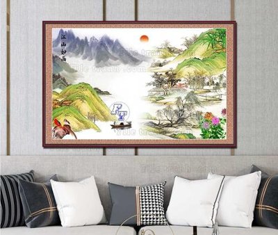 File tranh gốc File tranh hiện đại pha lê gương KF103356 (sắc nét từng chi tiết)