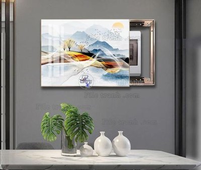 Ảnh gốc file in lụa File tranh hiện đại pha lê gương KF103368 chi tiết