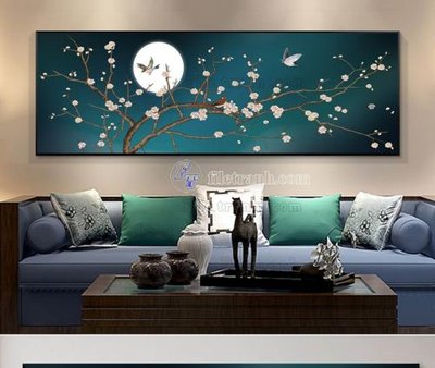 File tranh in trần File tranh hiện đại pha lê gương KF103371 (ảnh gốc siêu nét)