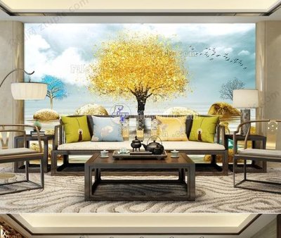 File in trần File tranh hiện đại pha lê gương KF103374 (bản gốc) hoa văn