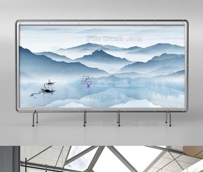 File in trần File tranh hiện đại pha lê gương KF103422 (bản gốc) phong cảnh