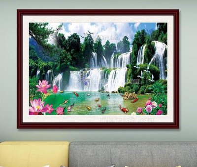 File in lụa File tranh hiện đại pha lê gương KF103626 (phong cảnh) File tranh hiện đại pha lê gương KF103626
