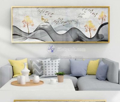 Hình ảnh file gốc in trần nhà File tranh hiện đại pha lê gương KF103764