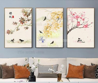 File in trần File tranh hiện đại pha lê gương KF103819 (bản gốc) phong cảnh