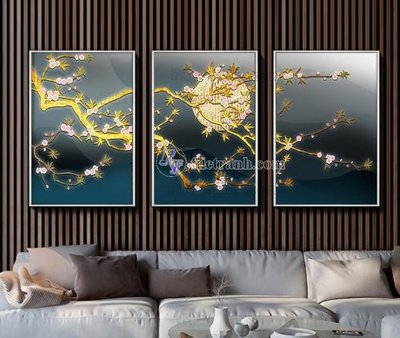 File gốc File tranh hiện đại pha lê gương KF104053 (in lụa) họa tiết 3D