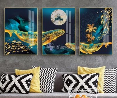 File tranh File tranh hiện đại pha lê gương KF104077 (gốc) in vải canvas