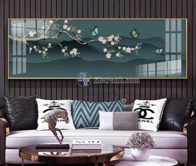 File in trần File tranh hiện đại pha lê gương KF104099 (bản gốc) hoa văn