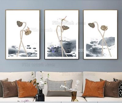 Hình ảnh file gốc in trần nhà File tranh hiện đại pha lê gương KF104237