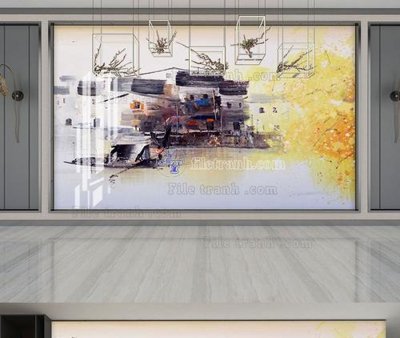 File gốc File tranh hiện đại pha lê gương KF104334 (in tráng gương) ốp tường