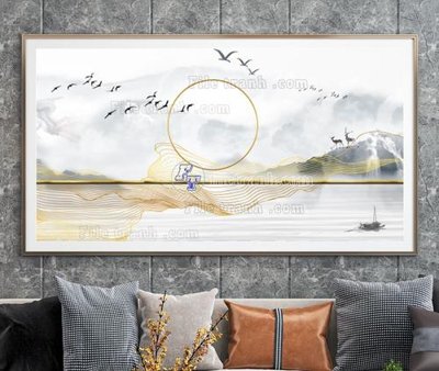 File in trần File tranh hiện đại pha lê gương KF104383 (bản gốc) đại dương