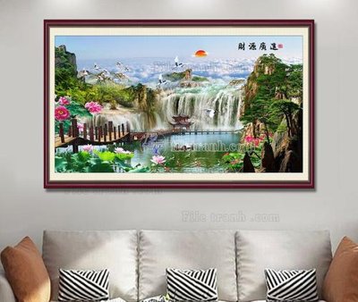 File tranh File tranh hiện đại pha lê gương KF104415 (gốc) chủ đề thiên nhiên