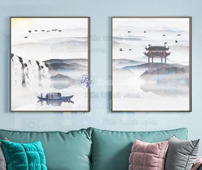 File in trần File tranh hiện đại pha lê gương KF104446 (bản gốc) 5D