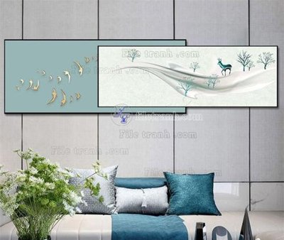 File tranh File tranh hiện đại pha lê gương KF104468 (file gốc) chủ đề phong thủy