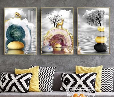 Hình ảnh file gốc in lụa File tranh hiện đại pha lê gương KF104477