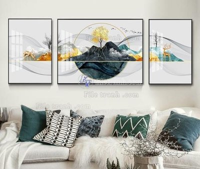 File tranh gốc File tranh hiện đại pha lê gương KF104488 chủ đề hiện đại