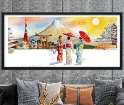 File tranh File tranh hiện đại pha lê gương KF104742 (gốc) in vải canvas