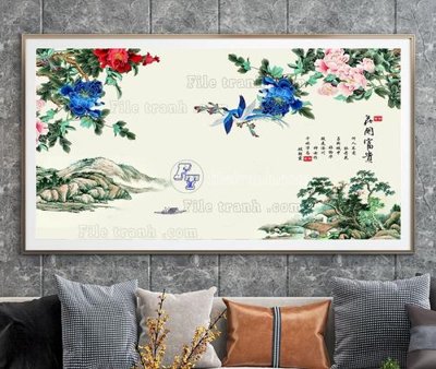 Hình ảnh file gốc File tranh hiện đại pha lê gương KF104824 cho in UV