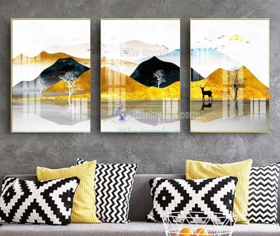 File in trần File tranh hiện đại pha lê gương KF104948 (bản gốc) mây trời