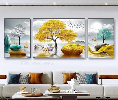 File tranh PSD File tranh hiện đại pha lê gương KF105042 chất lượng cao