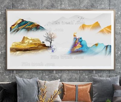 File gốc File tranh hiện đại pha lê gương KF105066 cho in ấn và thiết kế