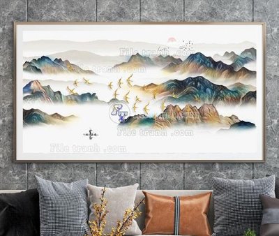 File in lụa File tranh hiện đại pha lê gương KF105081 (chất lượng cao) File tranh hiện đại pha lê gương KF105081