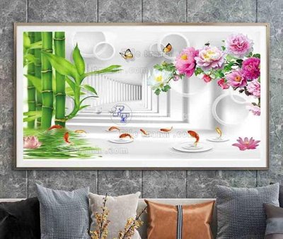 File gốc File tranh hiện đại pha lê gương KF105253 (AI/EPS) cho in ấn