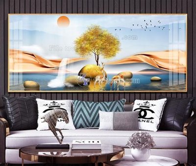 File gốc File tranh hiện đại pha lê gương KF105484 (cho in ấn) độc quyền