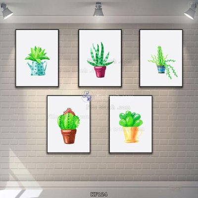 File tranh Tranh bộ nhiều tấm KF124 (bản gốc) in lụa dán tường