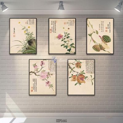 File ảnh Tranh bộ nhiều tấm KF144 (gốc) trang trí khách sạn