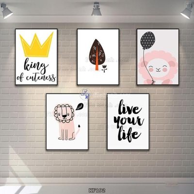 File gốc Tranh bộ nhiều tấm KF192 (trang trí) phòng trẻ em