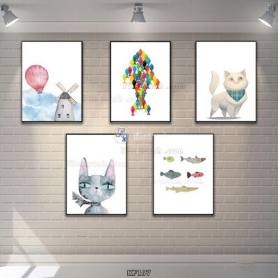 Hình ảnh file gốc in lụa Tranh bộ nhiều tấm KF197